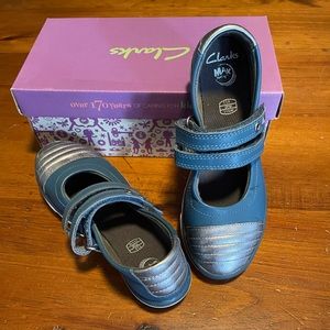 Clarks Teal Leather Shoes